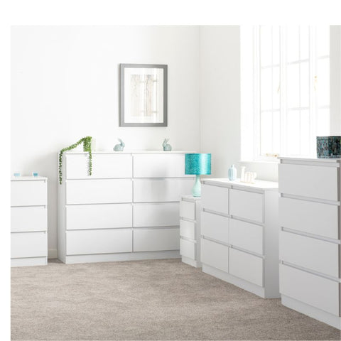 SECONIQUE, Malvern, 8 Draw, White, Chest Drawer - yofurn