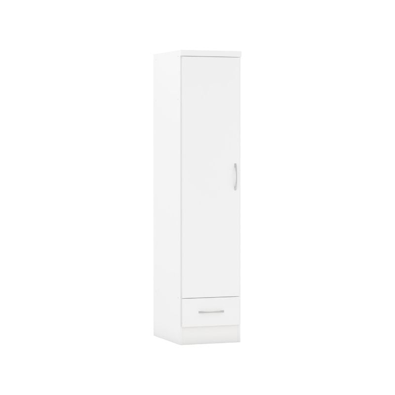 SECONIQUE, Nevada, 1 Door, 1 Draw, White, Gloss, Wardrobe - yofurn