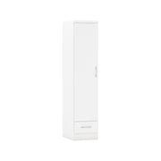 SECONIQUE, Nevada, 1 Door, 1 Draw, White, Gloss, Wardrobe - yofurn