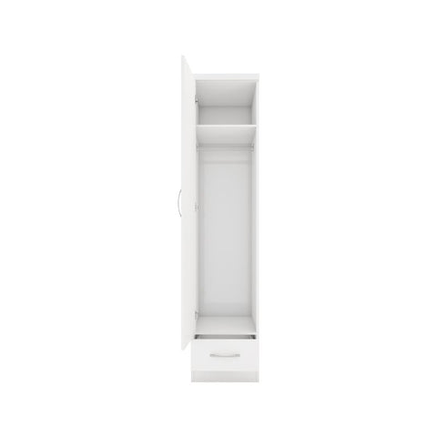 SECONIQUE, Nevada, 1 Door, 1 Draw, White, Gloss, Wardrobe - yofurn