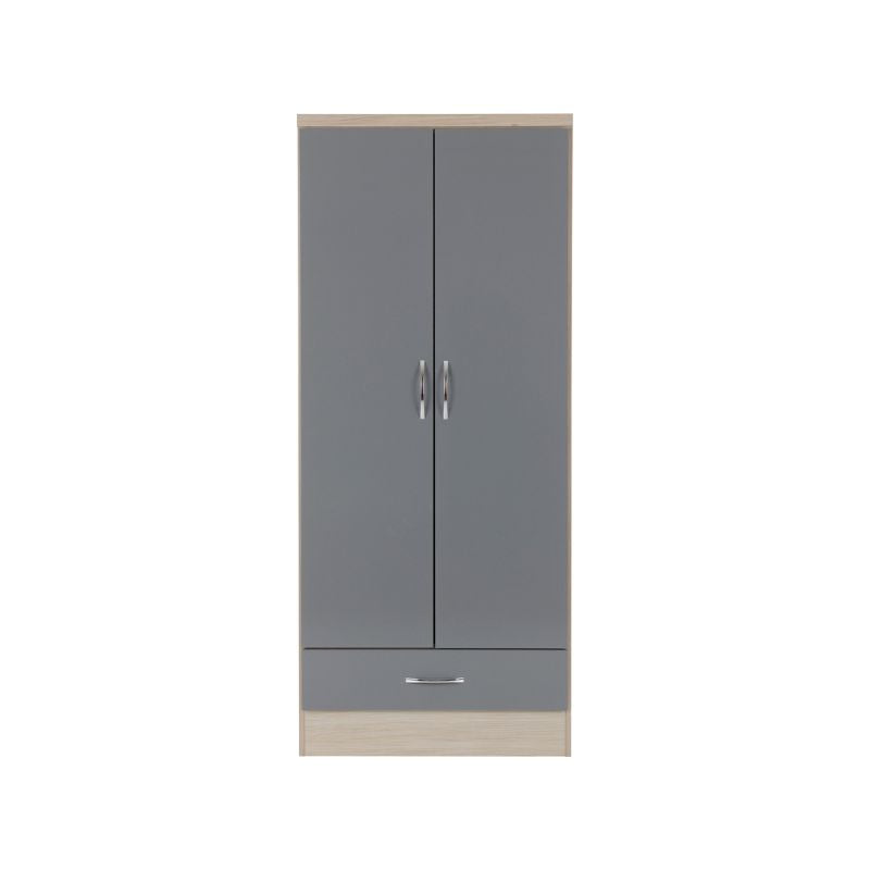 SECONIQUE, Nevada, 2 Door, 1 Draw, Gloss, Wardrobe - yofurn