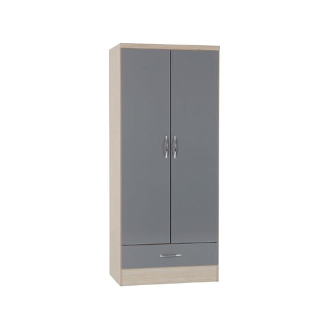 SECONIQUE, Nevada, 2 Door, 1 Draw, Gloss, Wardrobe - yofurn