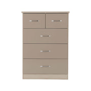 SECONIQUE, Nevada, 3+2 Draw, Oyster, Gloss, Light Oak, Chest Drawer - yofurn