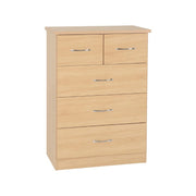 SECONIQUE, Nevada, 5 Drawer, Sonoma Oak Effect, Chest Drawer - yofurn