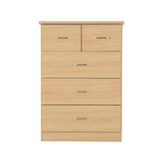 SECONIQUE, Nevada, 5 Drawer, Sonoma Oak Effect, Chest Drawer - yofurn