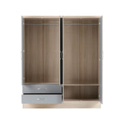 SECONIQUE, Nevada, 4 Door, 2 Draw, Mirrored, Wardrobe - yofurn