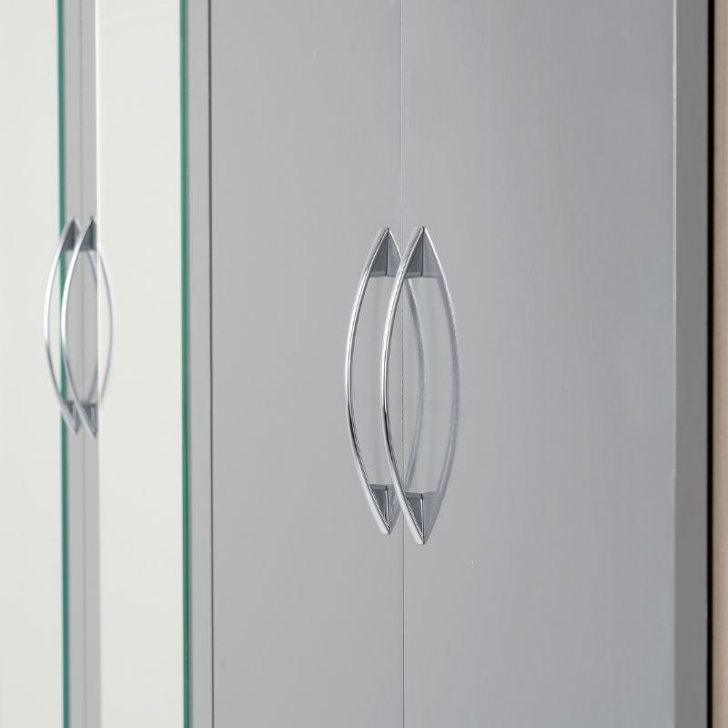 SECONIQUE, Nevada, 4 Door, 2 Draw, Mirrored, Wardrobe - yofurn