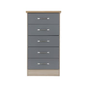 SECONIQUE, Nevada, 5 Draw, Narrow, Chest Drawer - yofurn