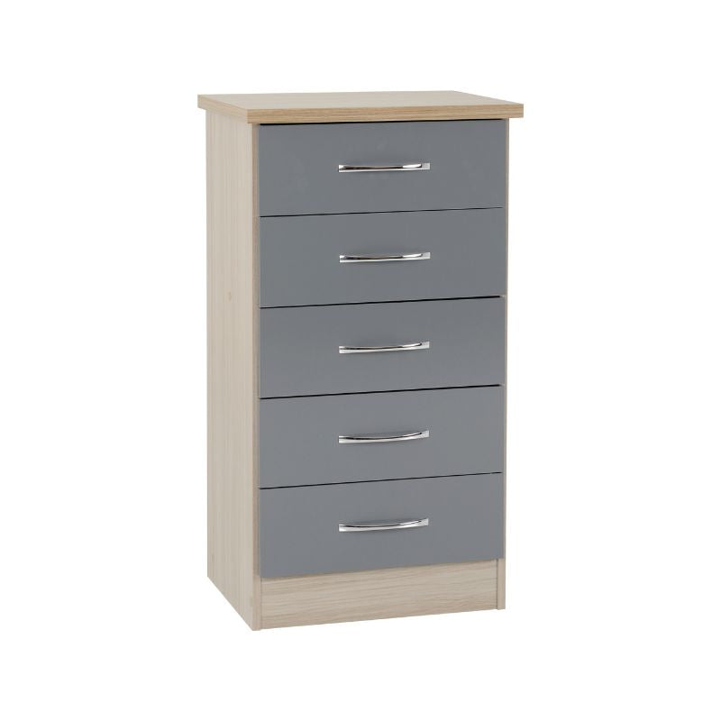 SECONIQUE, Nevada, 5 Draw, Narrow, Chest Drawer - yofurn