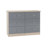 SECONIQUE, Nevada, 6 Draw, Gloss, Chest Drawer - yofurn