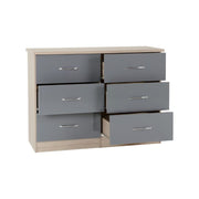 SECONIQUE, Nevada, 6 Draw, Gloss, Chest Drawer - yofurn