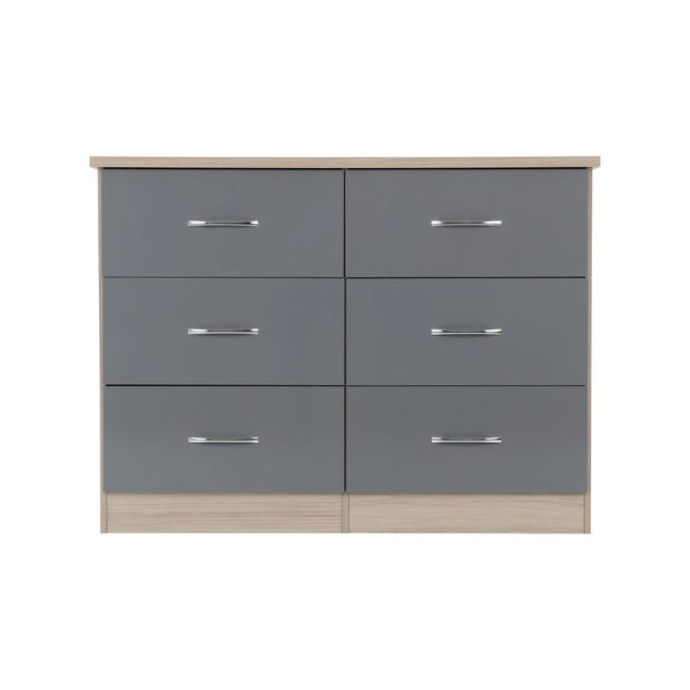 SECONIQUE, Nevada, 6 Draw, Gloss, Chest Drawer - yofurn