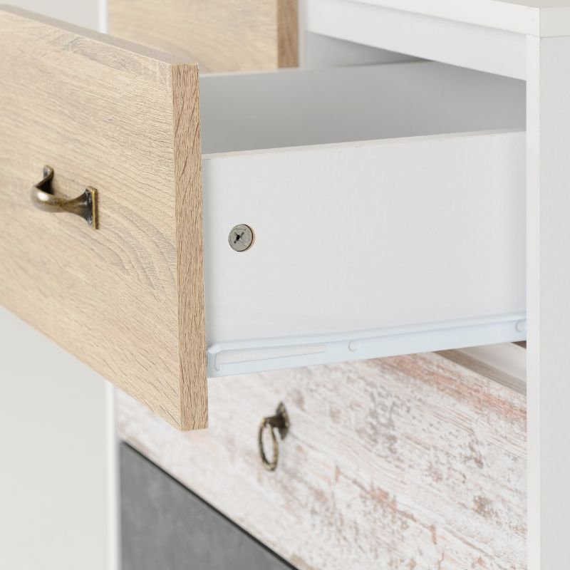 SECONIQUE, Nordic, 2+2 Draw, White, Distressed, Chest Drawer - yofurn