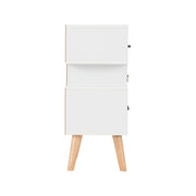 SECONIQUE, Nordic, 3 Draw, White, Distressed, Bedside Table - yofurn