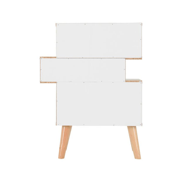 SECONIQUE, Nordic, 3 Draw, White, Distressed, Bedside Table - yofurn