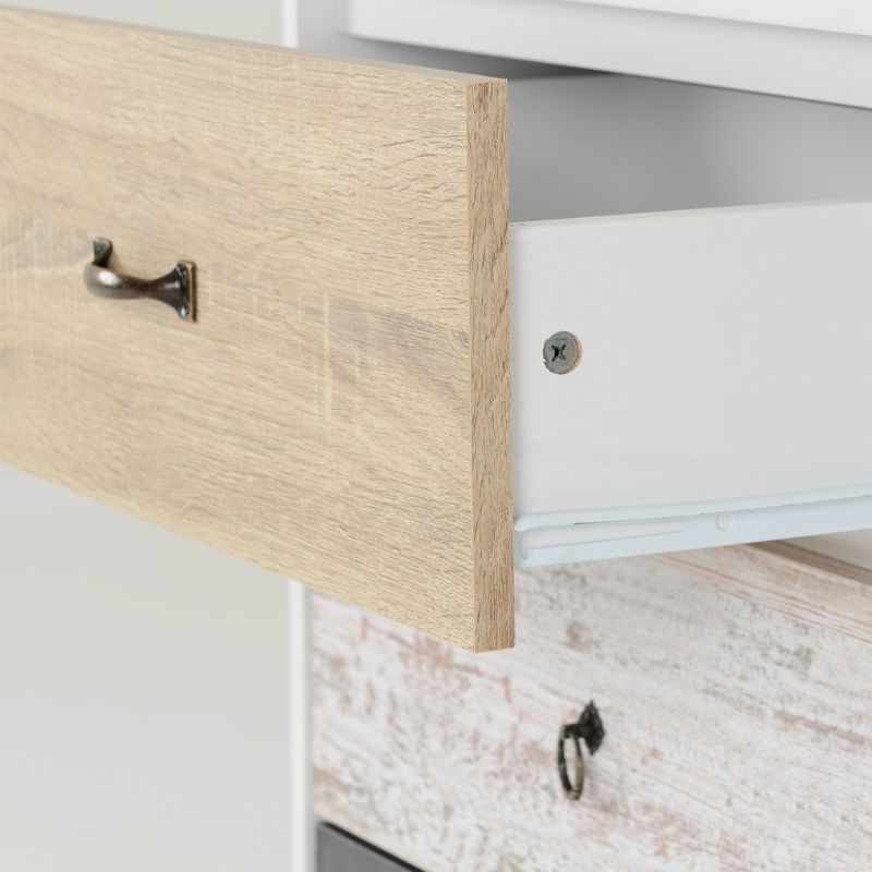 SECONIQUE, Nordic, 3 Draw, White, Distressed, Chest Drawer - yofurn