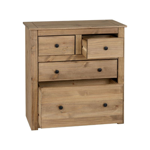 SECONIQUE, Panama, 2+2 Draw, Natural Wax, Chest Drawer - yofurn