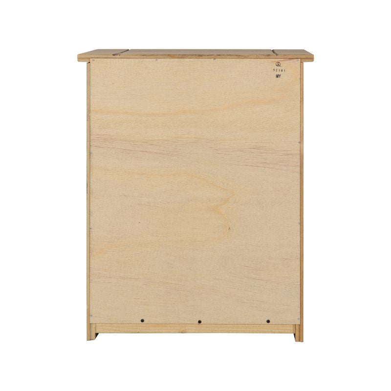 SECONIQUE, Panama, 3 Draw, Natural Wax, Bedside Table - yofurn