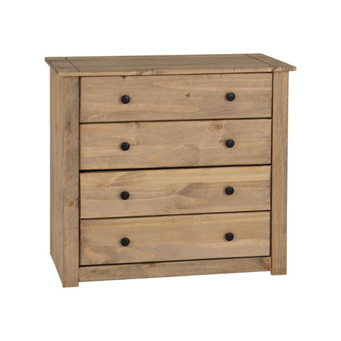 SECONIQUE, Panama, 4 Draws, Brown, Wax, Chest Drawer - yofurn