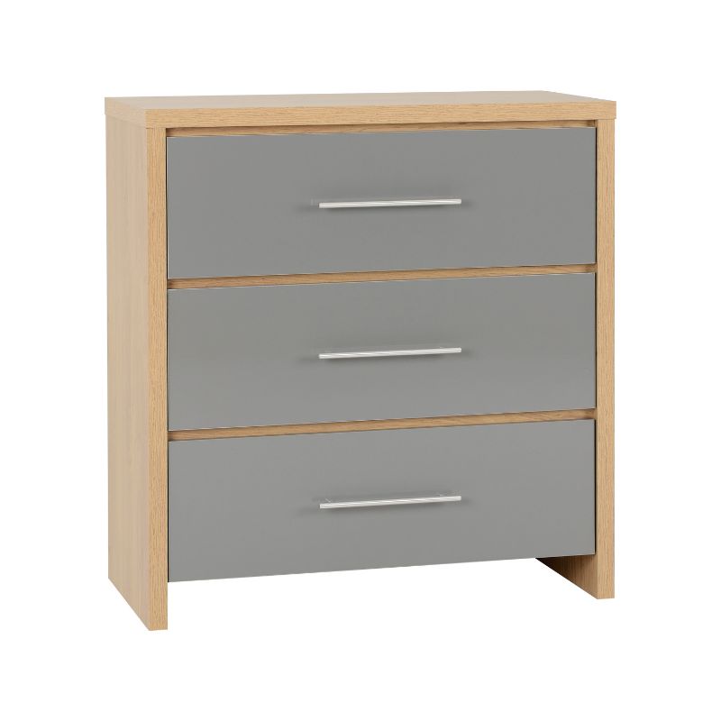 (SECONIQUE) Gloss, 2 Door - Wardrobe, 3 Draw - Chest Drawer, 1 Draw - Bedside Table, Set by Seville - yofurn