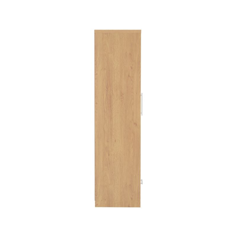 SECONIQUE, Seville, 2 Door, 1 Draw, White, Gloss, Light Oak, Wardrobe - yofurn