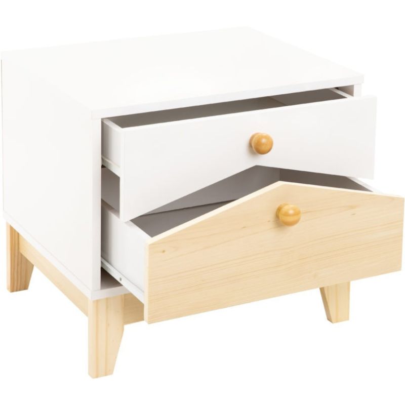 2 Draw White Bedside Table by Code