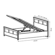 Oak Bed Frame with Storage and LED lights by Cremona