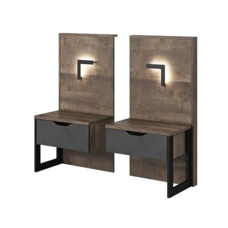 (ARTE-N FURNITURE) 2 - 1 Draw, LED, Bedside Tables by Arden - yofurn