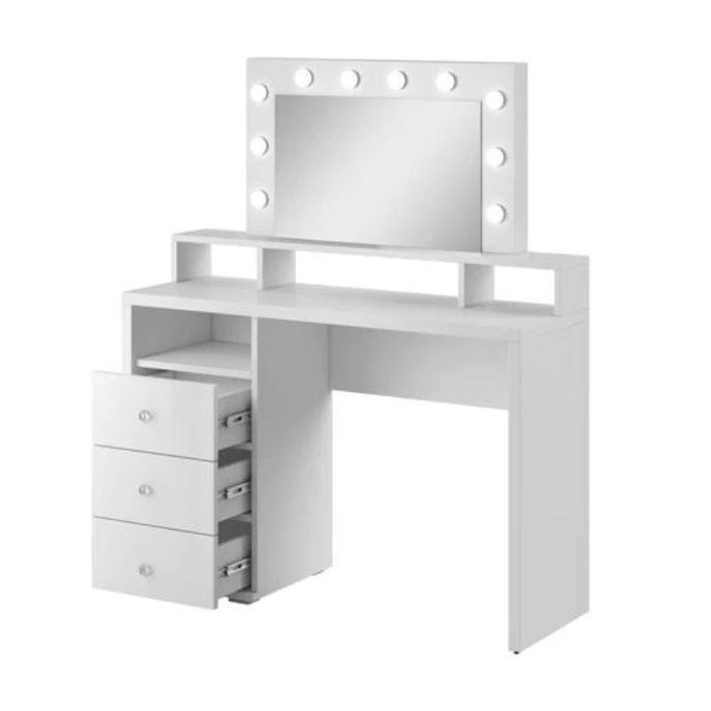 (ARTE-N FURNITURE) 3 Draw, 10 LED Lights, Mirror, Dressing Table by Diva - yofurn