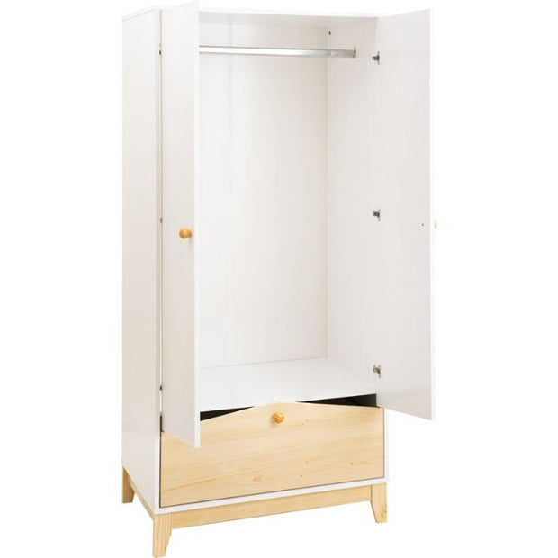 2 Door 1 Draw White Wardrobe by Cody