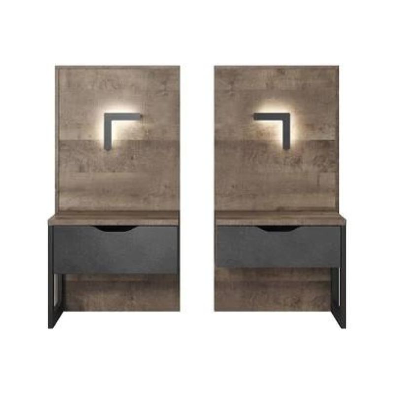 (ARTE-N FURNITURE) 2 - 1 Draw, LED, Bedside Tables by Arden - yofurn