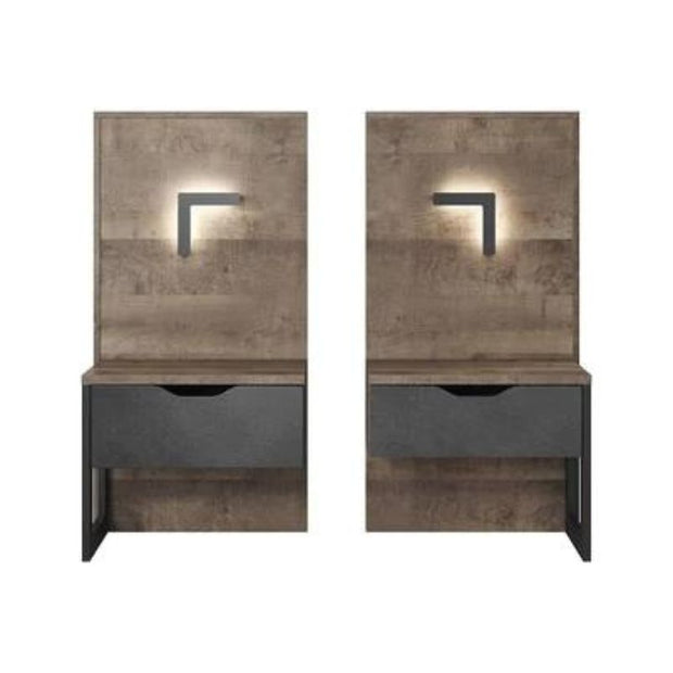 (ARTE-N FURNITURE) 2 - 1 Draw, LED, Bedside Tables by Arden - yofurn