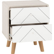 2 Draw White Bedside Table by Dixie