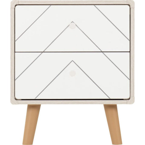 2 Draw White Bedside Table by Dixie