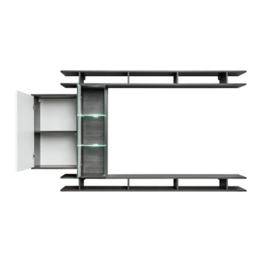 Oak Graphite LED Game Entertainment Unit