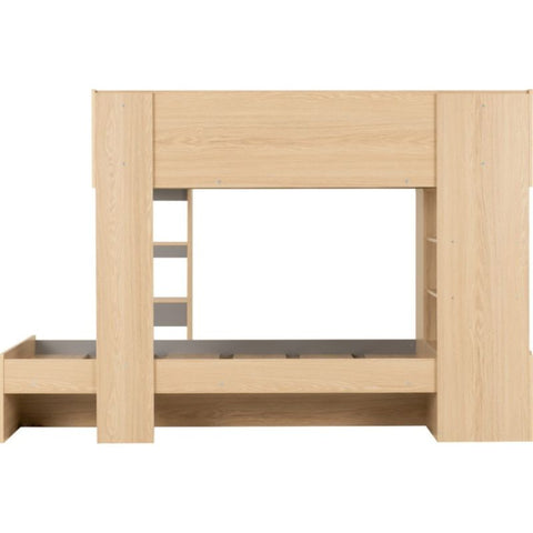 Oak 2 Bed Grey Bed Frame by Pluto