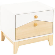 2 Draw White Bedside Table by Code