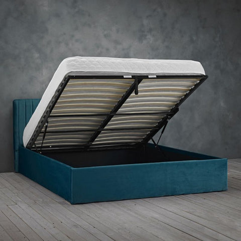 Teal Ottoman Storage Bed Frame by Berlin