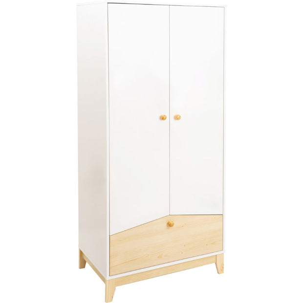 2 Door 1 Draw White Wardrobe by Cody