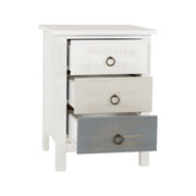 SECONIQUE, Vermont, 3 Draw, White, Grey, Bedside Table - yofurn