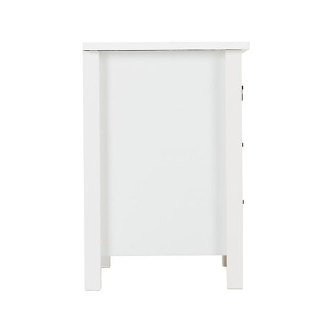 SECONIQUE, Vermont, 3 Draw, White, Grey, Bedside Table - yofurn