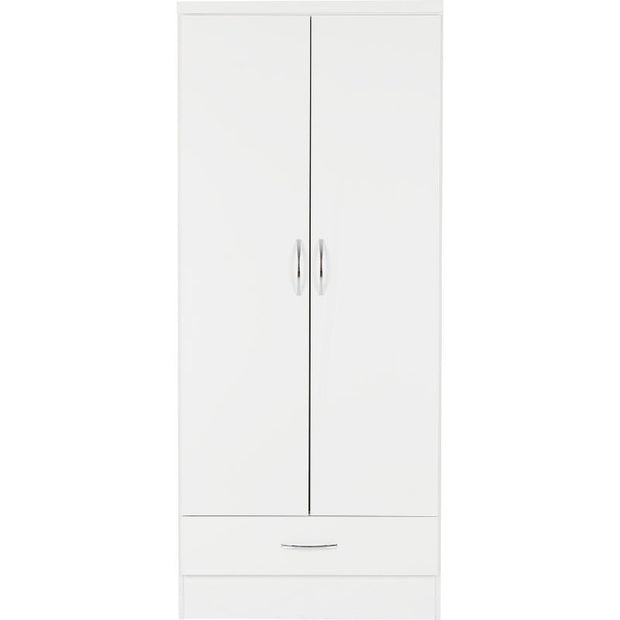 SECONIQUE, Nevada, 2 Door, 1 Draw, Gloss, Wardrobe - yofurn