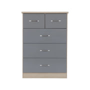 SECONIQUE, Nevada, 5 Draw, Gloss, Chest Drawer - yofurn