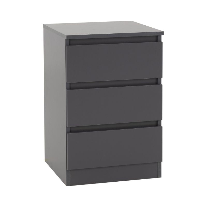 SECONIQUE, Malvern, 3 Draw, Bedside Table - yofurn