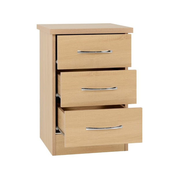 SECONIQUE, Nevada, 3 Draw, Bedside Table - yofurn