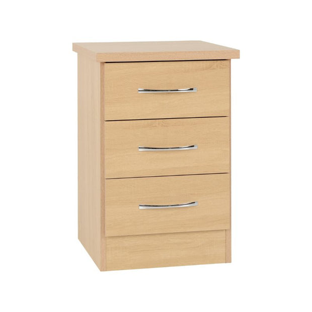 SECONIQUE, Nevada, 3 Draw, Bedside Table - yofurn