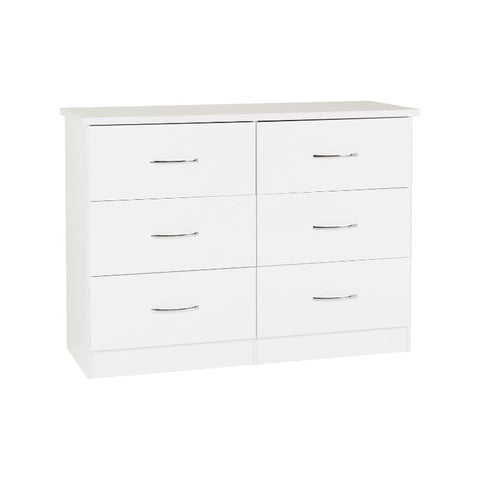 SECONIQUE, Nevada, 6 Draw, Gloss, Chest Drawer - yofurn