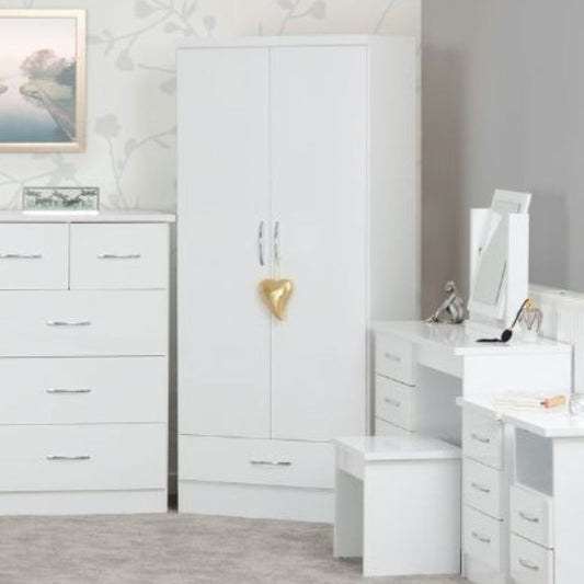 SECONIQUE, Nevada, 2 Door, 1 Draw, Gloss, Wardrobe - yofurn